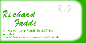 richard faddi business card